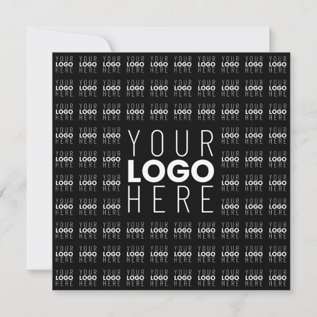 Your Logo or Image Tiled Pattern Large Centre Logo Card (Front)