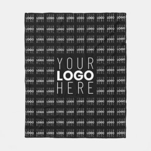 Your Logo or Image Tiled Pattern Large Centre Logo Fleece Blanket