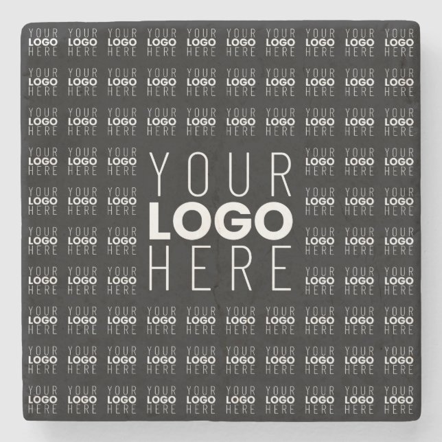 Your Logo or Image Tiled Pattern Large Centre Logo Stone Coaster (Front)