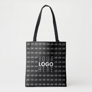 Your Logo or Image Tiled Pattern Large Centre Logo Tote Bag