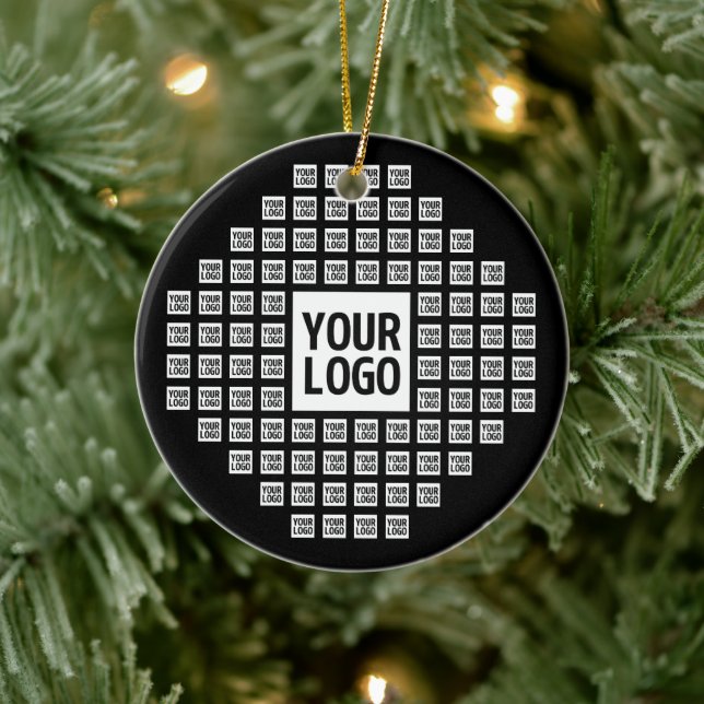 Your Logo or Image | Unique Modern Pattern Ceramic Tree Decoration (Tree)