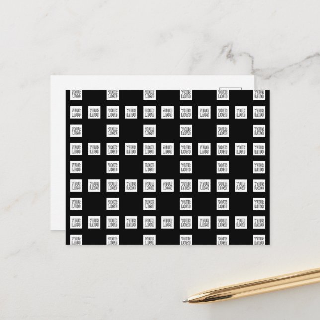 Your Logo or Image Unique Repeating Pattern Postcard (Front/Back In Situ)