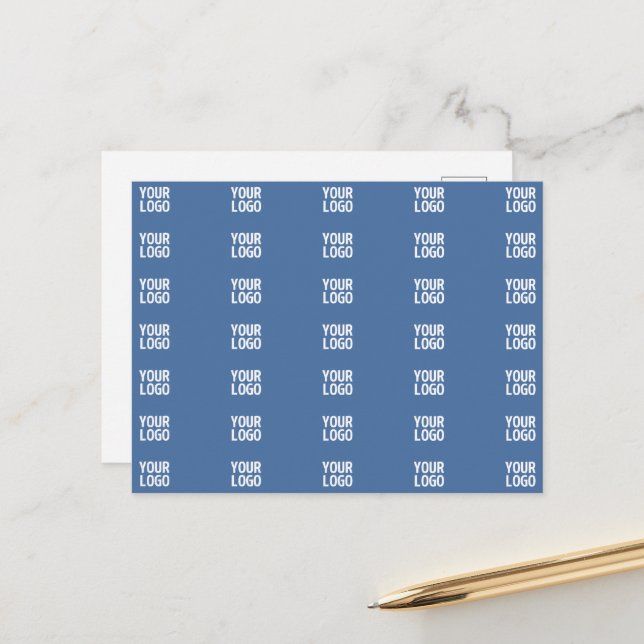 Your Logo or Image  | Vertical Stripes Pattern  Postcard (Front/Back In Situ)