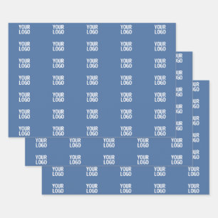 Your Logo or Image Vertical Stripes Pattern Wrapping Paper Sheet