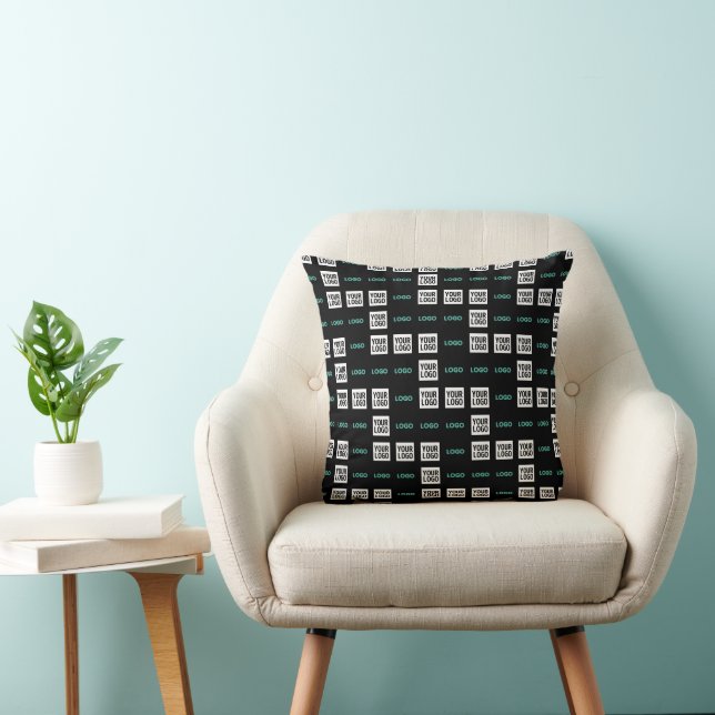 Your Logo or Image | Zig Zag Pattern w/Two Images Cushion (Chair)
