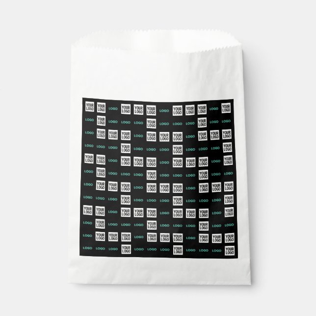 Your Logo or Image | Zig Zag Pattern w/Two Images Favour Bags (Front)