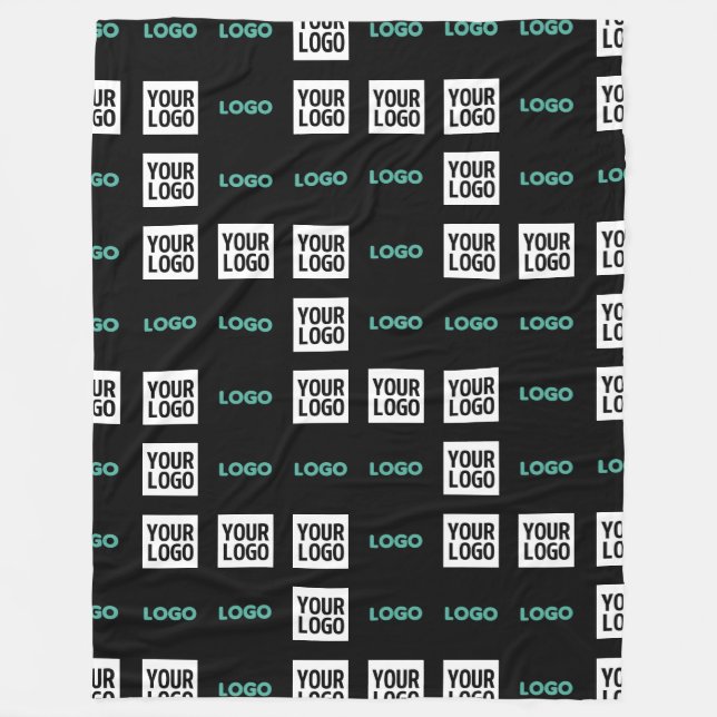 Your Logo or Image | Zig Zag Pattern w/Two Images Fleece Blanket (Front)