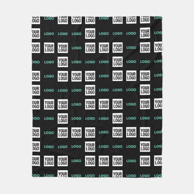 Your Logo or Image | Zig Zag Pattern w/Two Images Fleece Blanket (Front)