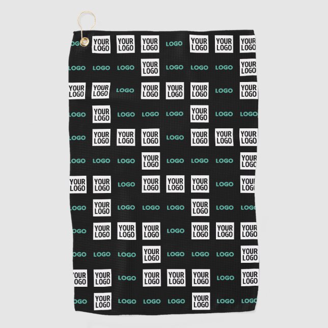 Your Logo or Image | Zig Zag Pattern w/Two Images Golf Towel (Front)