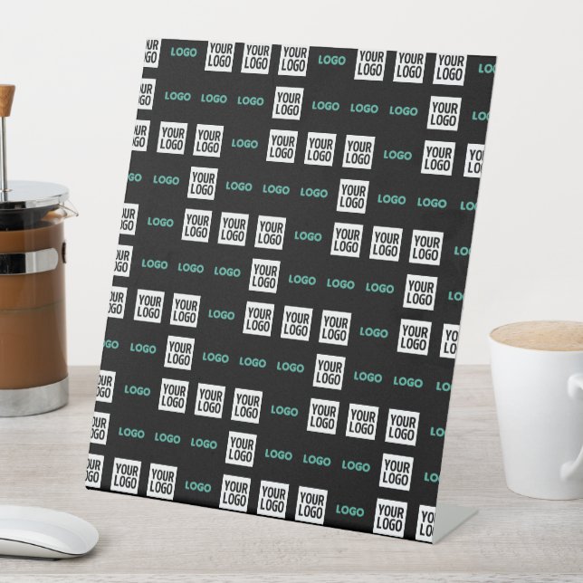 Your Logo or Image | Zig Zag Pattern w/Two Images Pedestal Sign (In SItu)