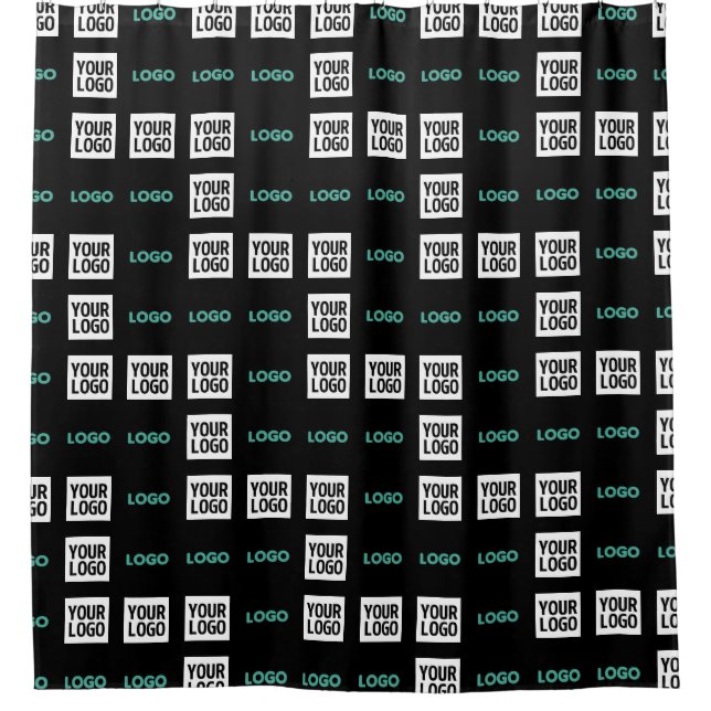 Your Logo or Image | Zig Zag Pattern w/Two Images Shower Curtain (Front)