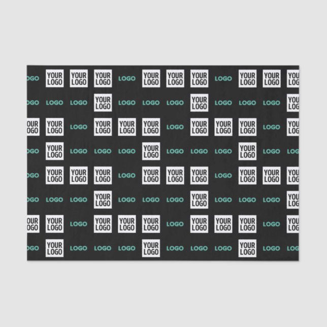 Your Logo or Image | Zig Zag Pattern w/Two Images Tissue Paper (Front)