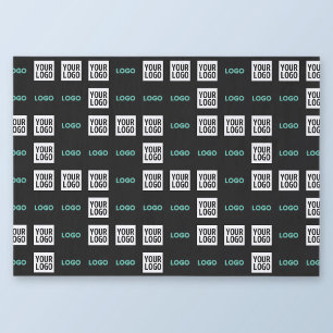 Your Logo or Image   Zig Zag Pattern w/Two Images Tissue Paper
