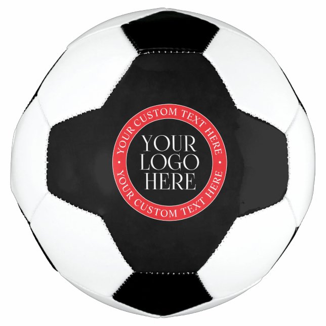 Your Logo or other Image | Black Red & White Football (Front)
