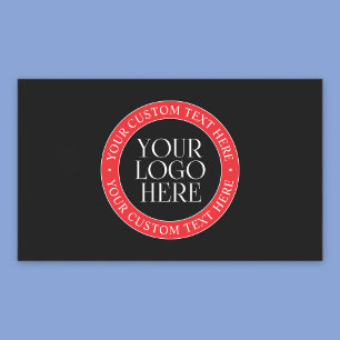 Your Logo or other Image   Black Red & White Rectangular Sticker