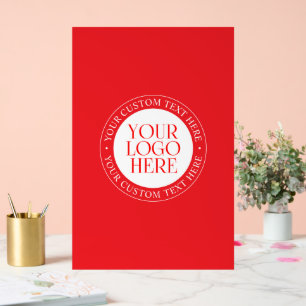 Your Logo or other Image   Christmas Red & White Acrylic Sign