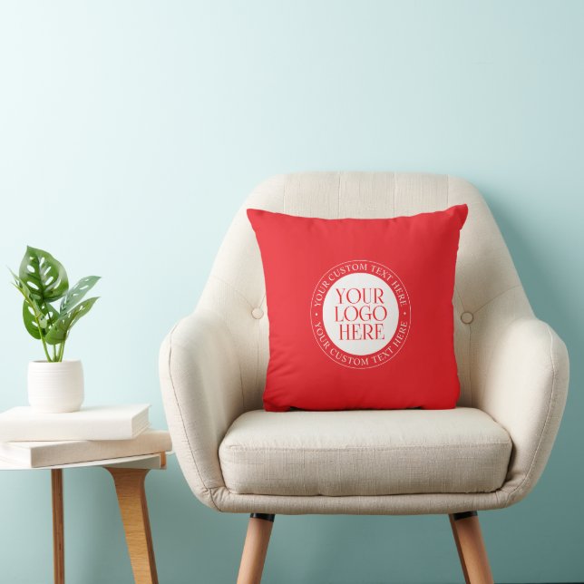 Your Logo or other Image | Christmas Red & White Cushion (Chair)