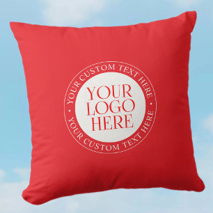 Your Logo or other Image   Christmas Red & White Cushion