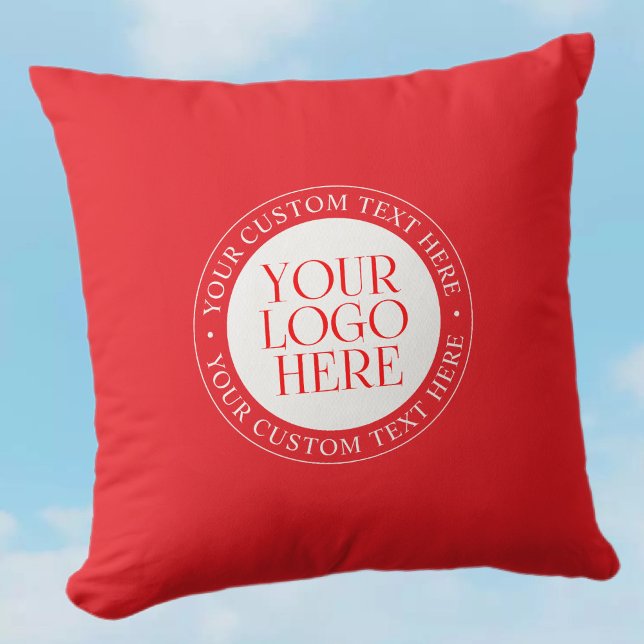 Your Logo or other Image | Christmas Red & White Cushion (Creator Uploaded)