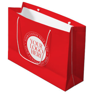 Your Logo or other Image   Christmas Red & White Large Gift Bag