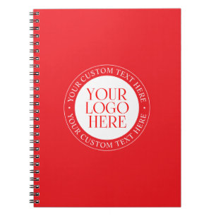 Your Logo or other Image Christmas Red & White Notebook