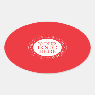Your Logo or other Image   Christmas Red & White Oval Sticker