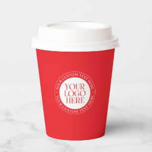Your Logo or other Image   Christmas Red & White Paper Cups