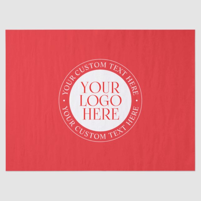 Your Logo or other Image | Christmas Red & White Tissue Paper (Front)