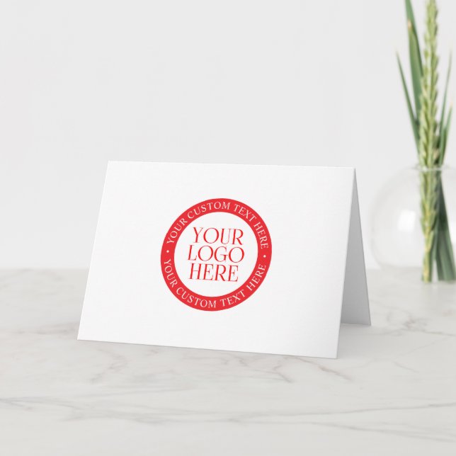 Your Logo or other Image | Christmas White & Red Card (Front)