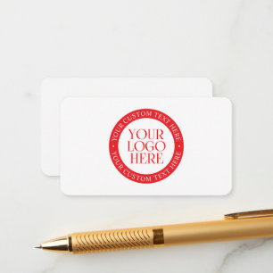 Your Logo or other Image Christmas White & Red Enclosure Card