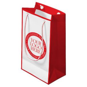 Your Logo or other Image   Christmas White & Red Small Gift Bag