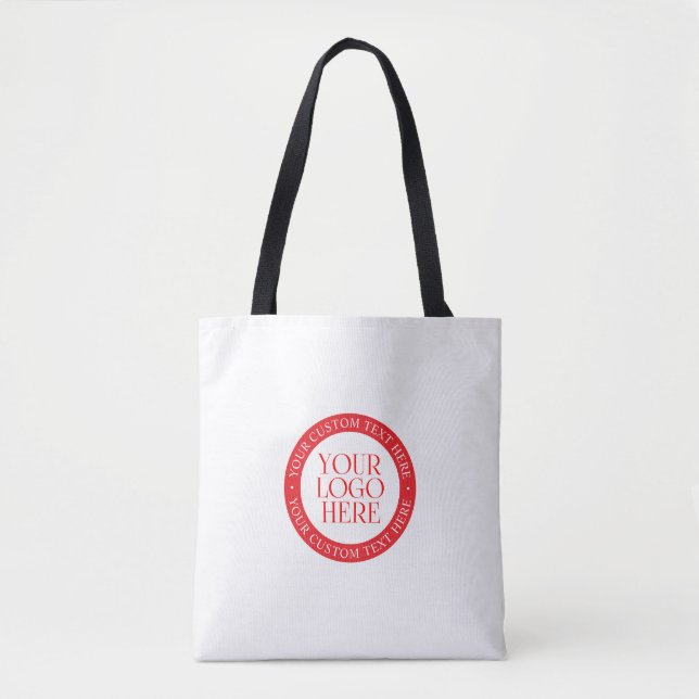 Your Logo or other Image | Christmas White & Red Tote Bag (Front)