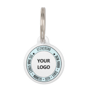 Your Logo or Photo Address Name Pet ID Tag Example