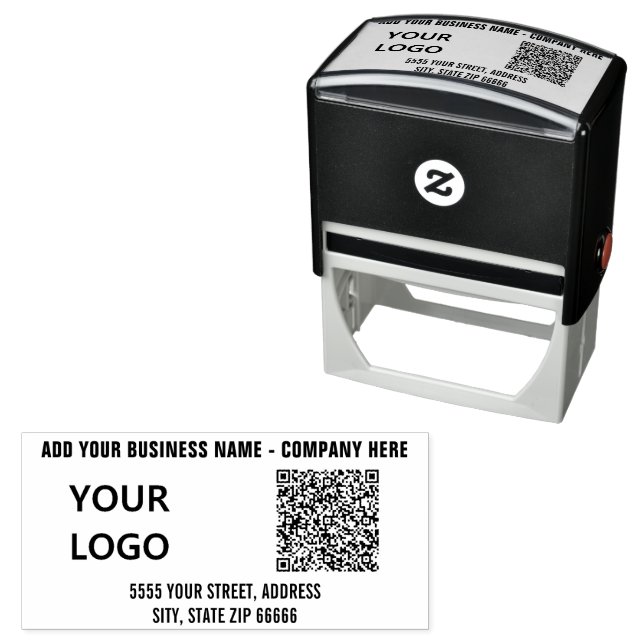 Your Logo or Photo Address QR Code Stamp Example (In Situ)