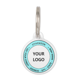 Your Logo or Photo and Custom Text Info Pet ID Tag