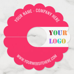 Your Logo or Photo and Custom Text Wine Glass Tags