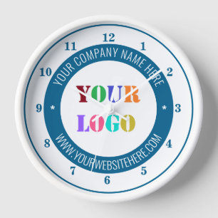 Your Logo or Photo Custom Text and Colours Clock