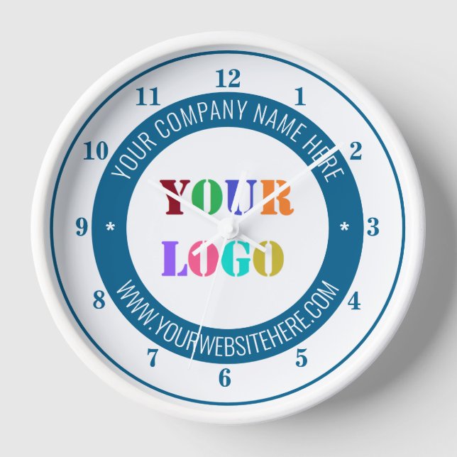 Your Logo or Photo Custom Text and Colours Clock (Front)