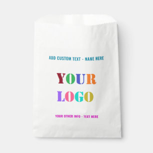 Your Logo or Photo Custom Text Favor Bags Example
