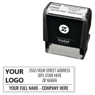 Your Logo or Photo Framed Address Stamp Pemplate