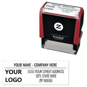 Your Logo or Photo Name Address Stamp Example