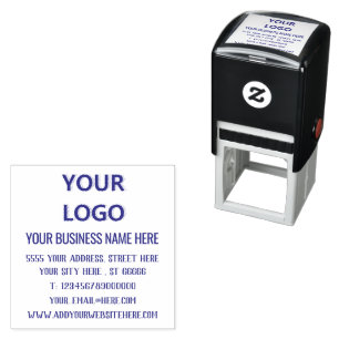Your Logo or Photo Name Info Address Stamp Example
