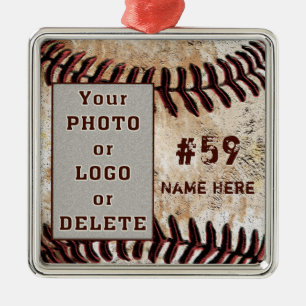 Your Logo or Photo Personalised Baseball Ornaments