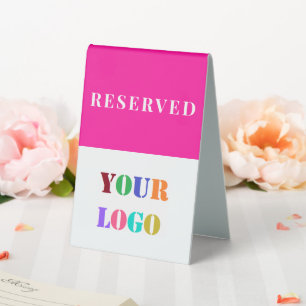 Your Logo or Photo Reserved Table Tent Sign