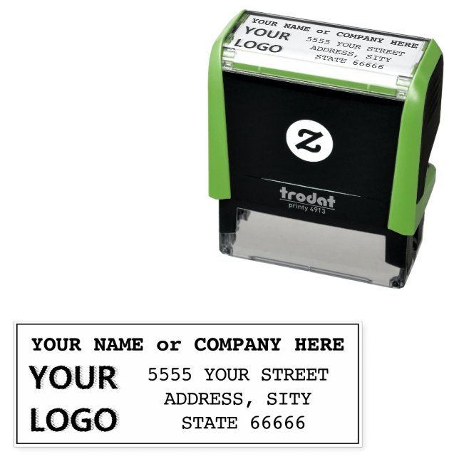 Your Logo or Photo Return Address Stamp Example (In Situ)