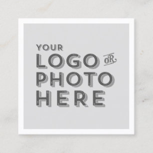 Your Logo or Photo Simple Clean White Professional Square Business Card