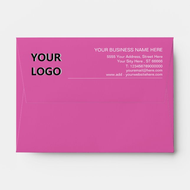 Your Logo or Photo Text Address Envelope Template (Back (Top Flap))