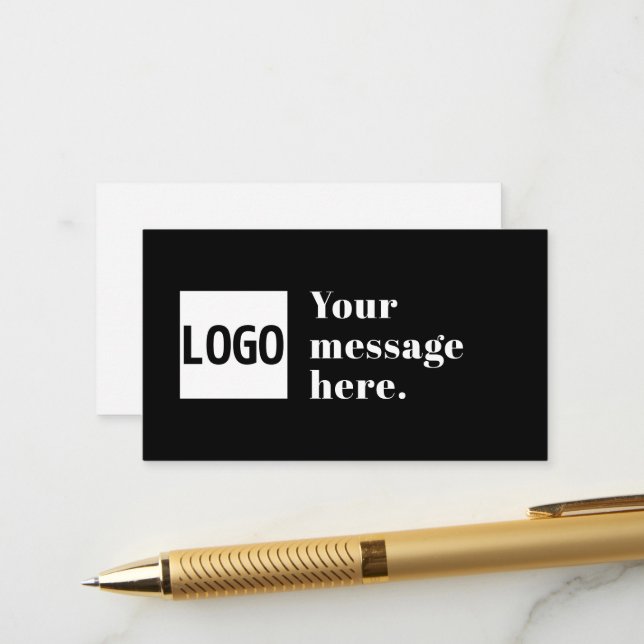 Your Logo or Uploaded Image & Editable Retro Text Enclosure Card (Front/Back In Situ)