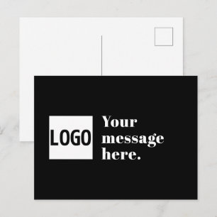 Your Logo or Uploaded Image & Editable Retro Text Postcard