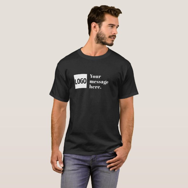 Your Logo or Uploaded Image & Editable Retro Text T-Shirt (Front Full)